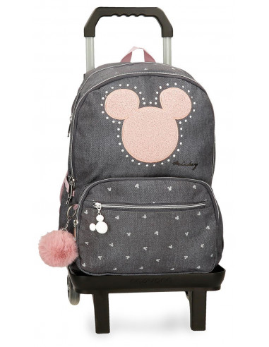 38227T1 ADAPT. BACKPACK 44CM.W/TROLLEY MICKEY STUDS